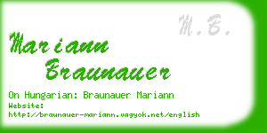 mariann braunauer business card